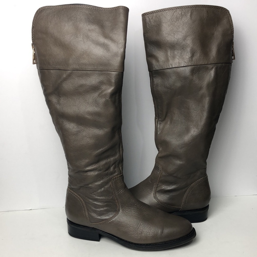 Aldo Gray Leather Knee High Boots 8.5